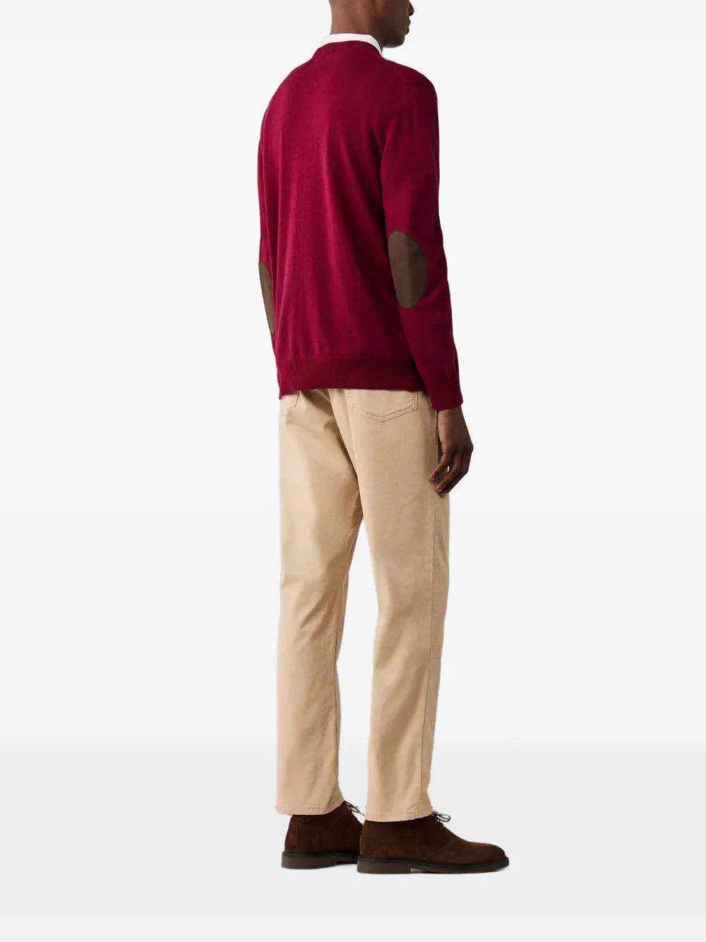 Hackett London Sweater met elleboogpatch Rood