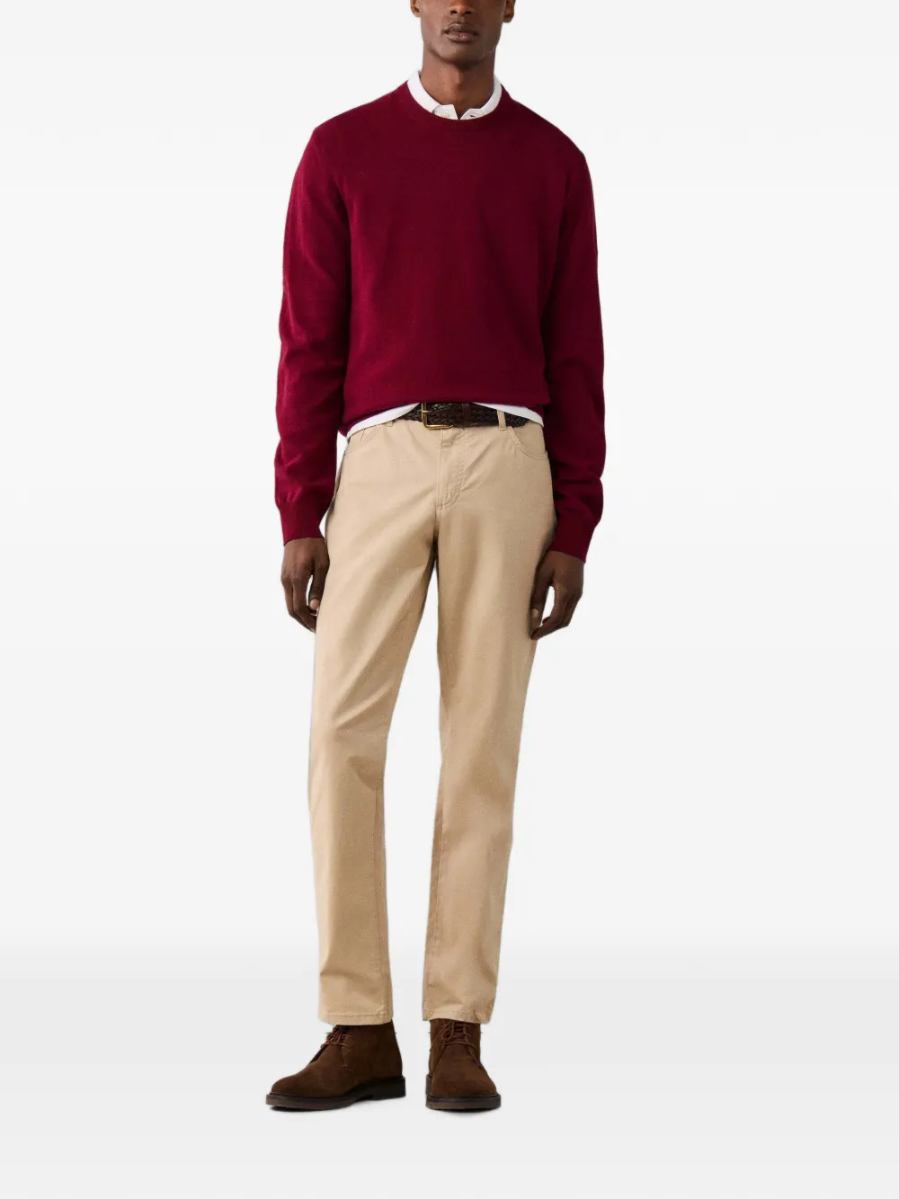 Hackett London Sweater met elleboogpatch Rood