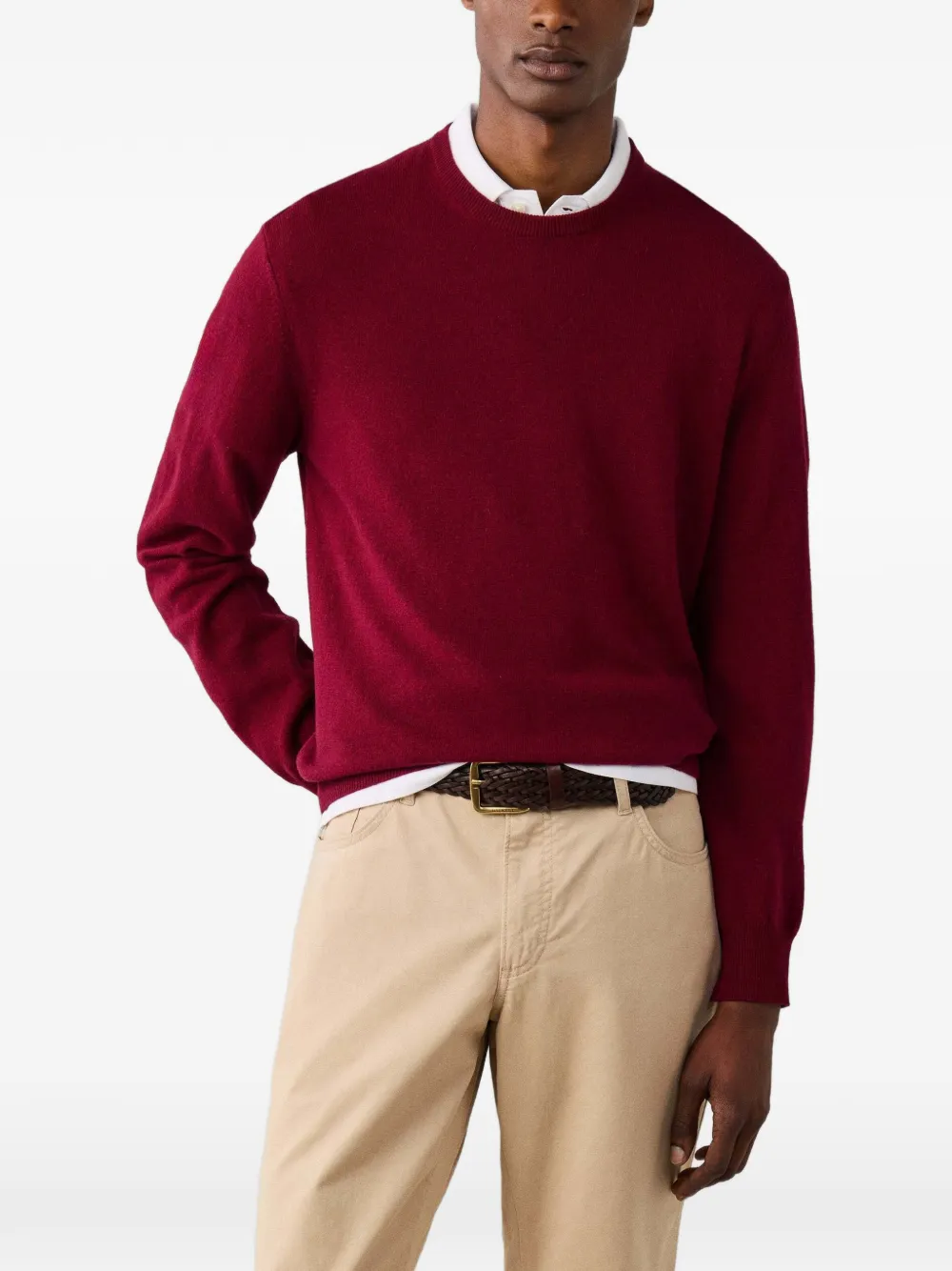 Hackett London Sweater met elleboogpatch Rood