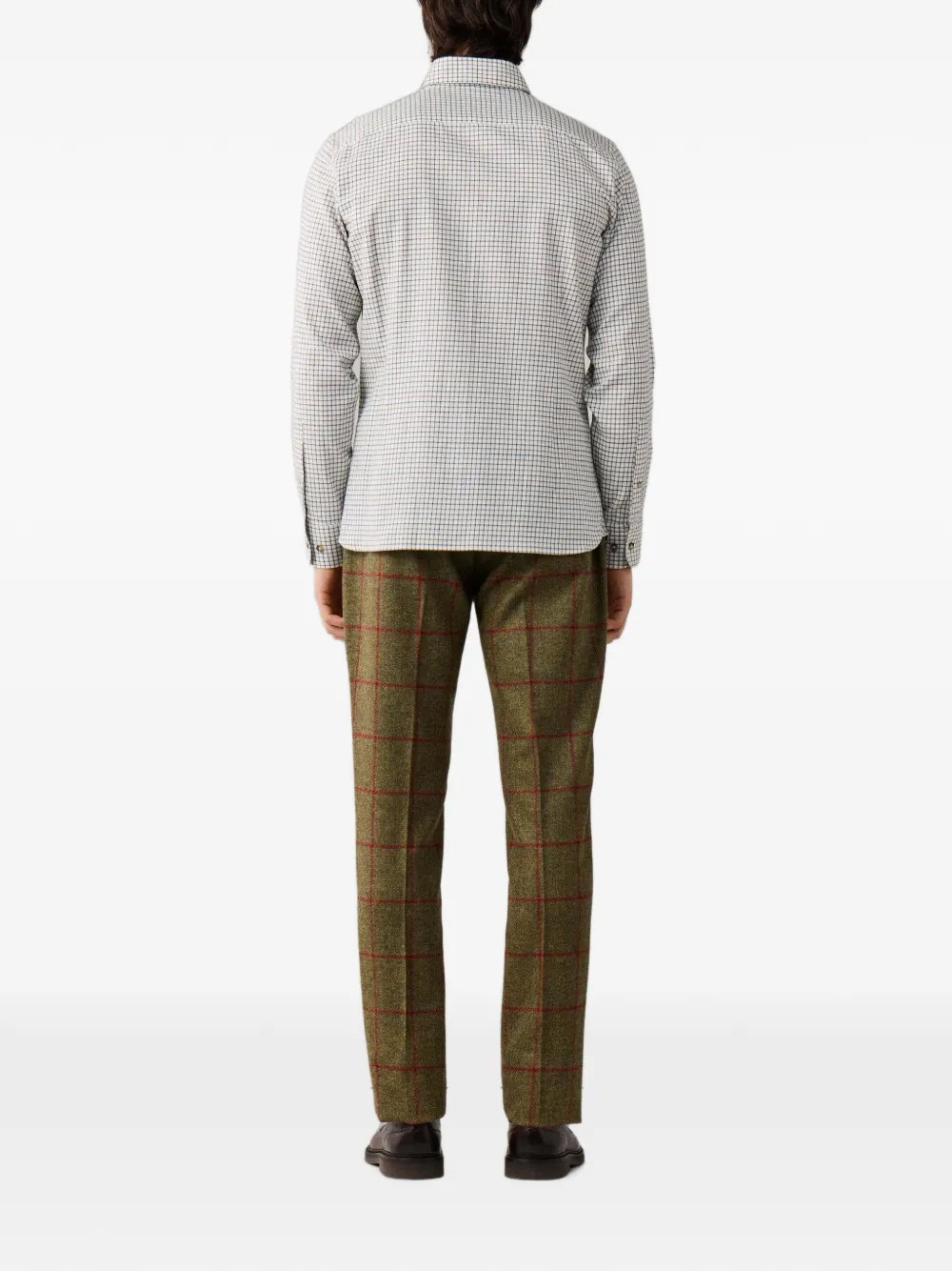 Hackett London Geruit overhemd Wit