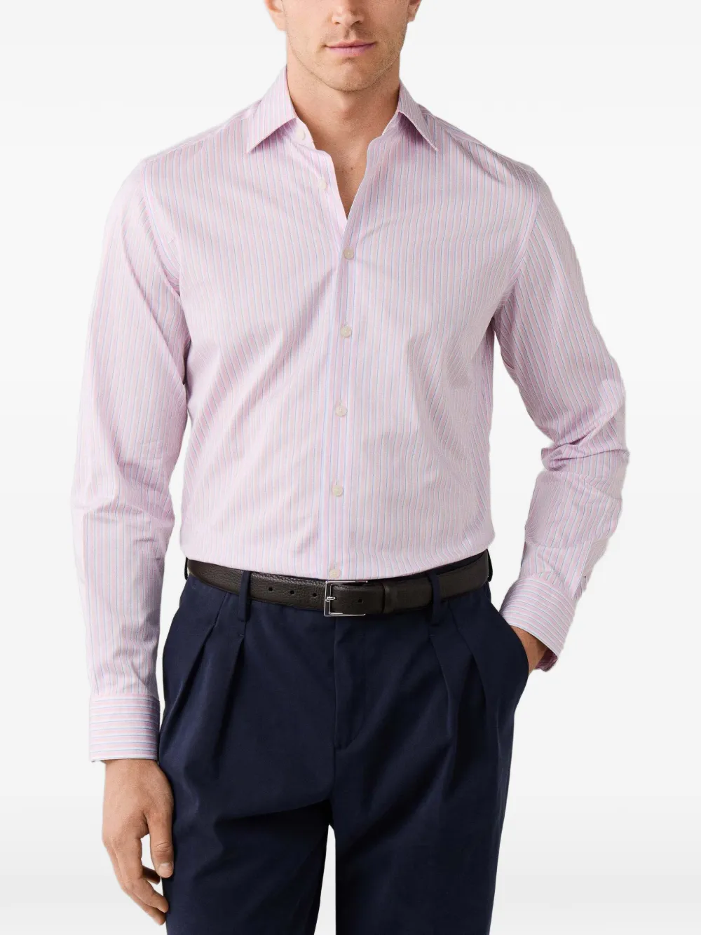 Hackett London Gestreept overhemd Roze