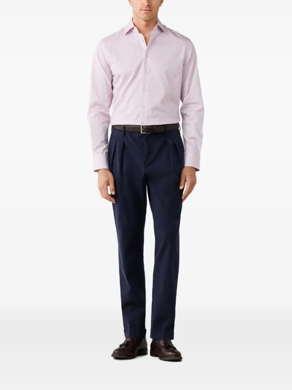 Hackett London Gestreept overhemd Roze
