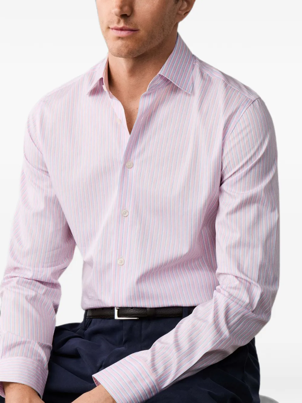 Hackett London Gestreept overhemd Roze