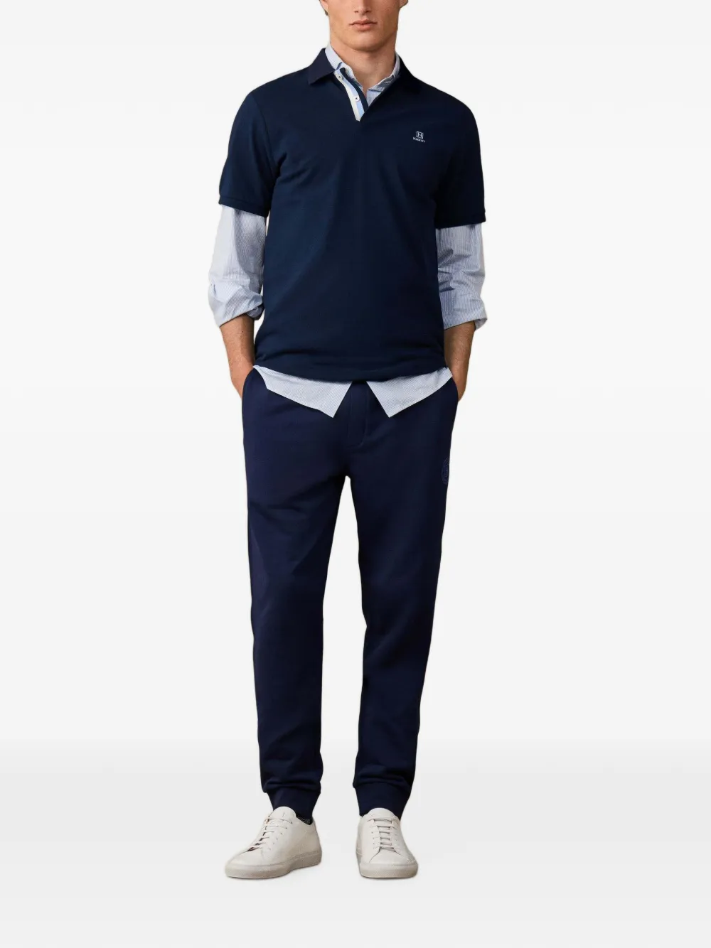 Hackett London Poloshirt met geborduurd logo Blauw