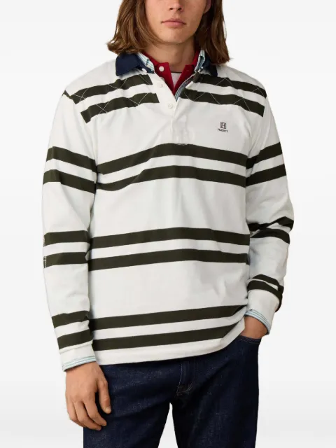 Hackett London stripe-print long-sleeve polo shirt