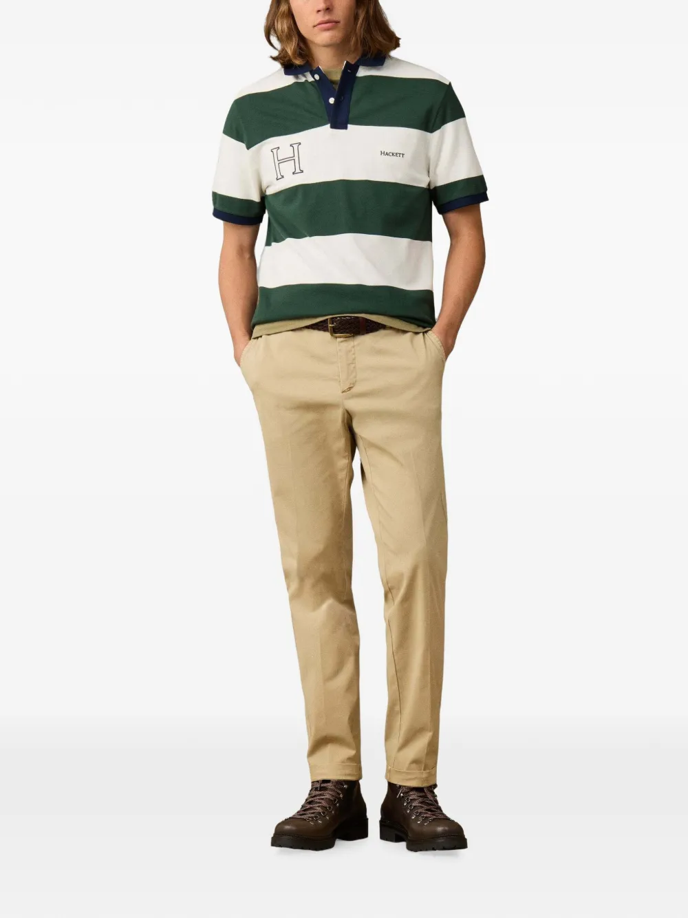 Hackett London Gestreept poloshirt Groen