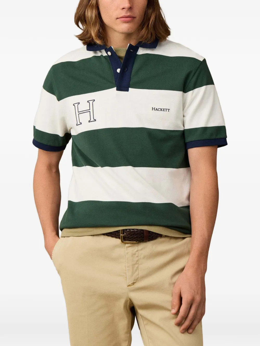 Hackett London Gestreept poloshirt Groen