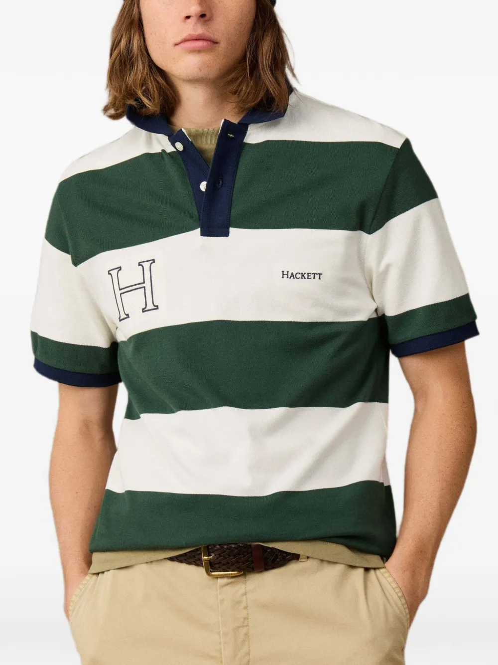 Hackett London Gestreept poloshirt Groen