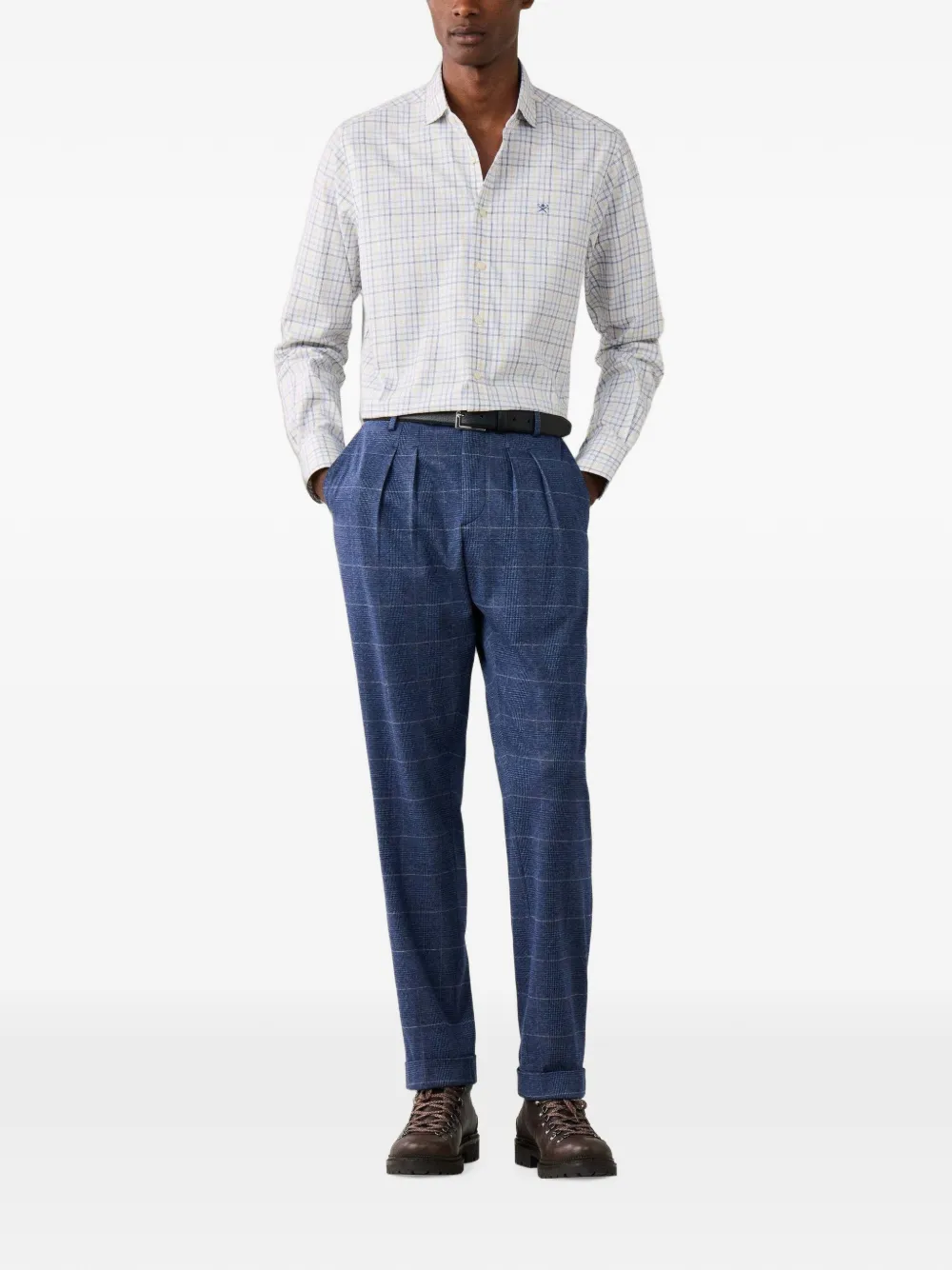 Hackett London Tattersall katoenen overhemd Beige