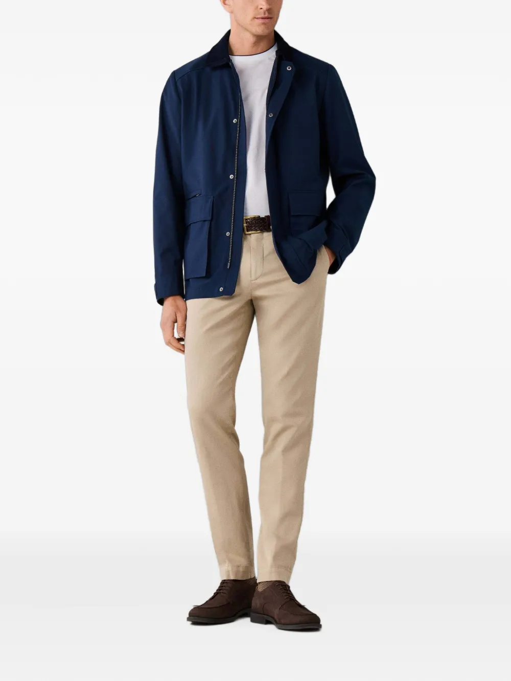Hackett London Kensington slim-fit broek Beige