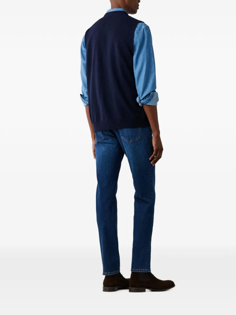 Hackett London Gebreide spencer Blauw