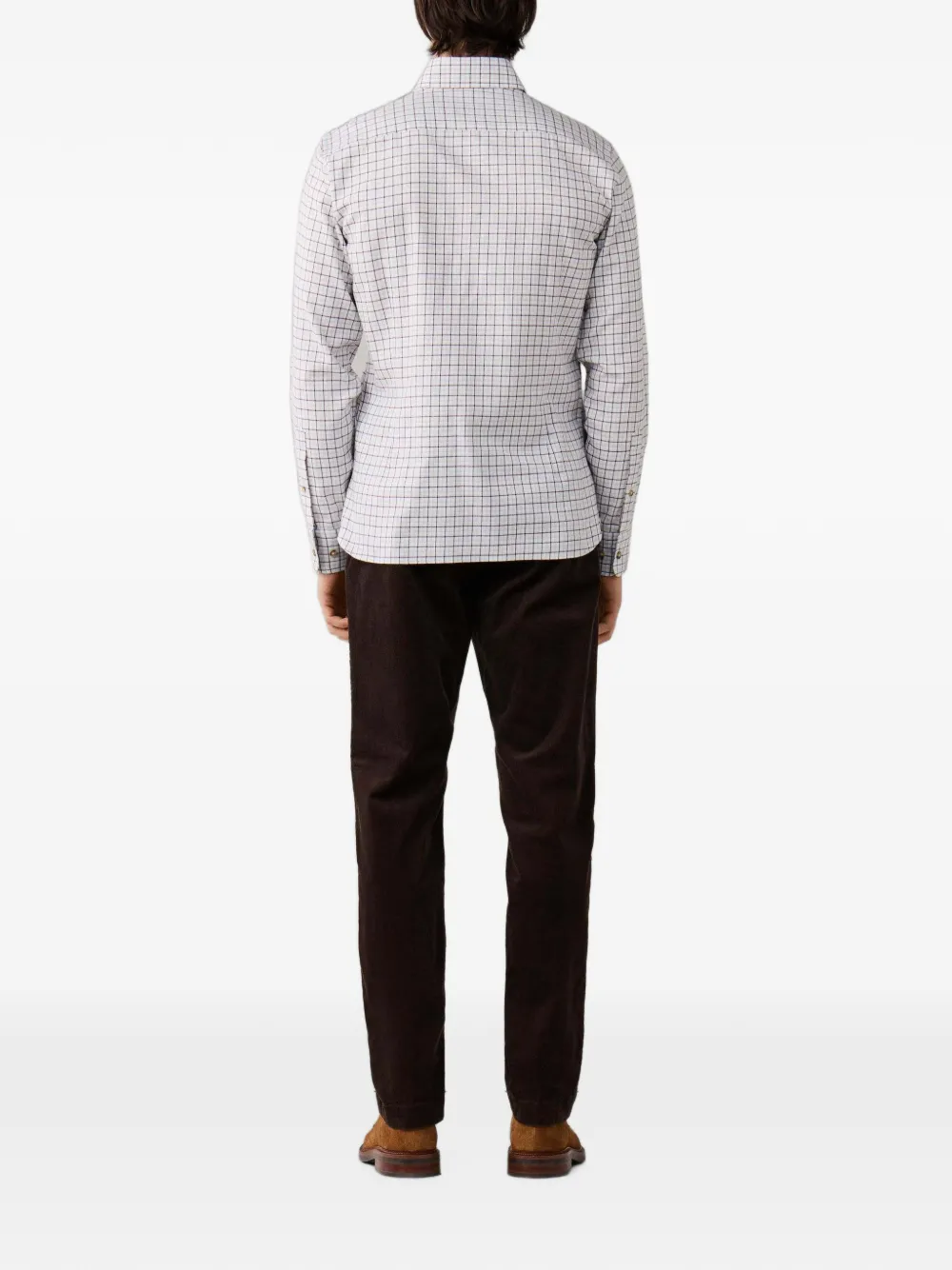 Hackett London Geruit flanellen overhemd Blauw