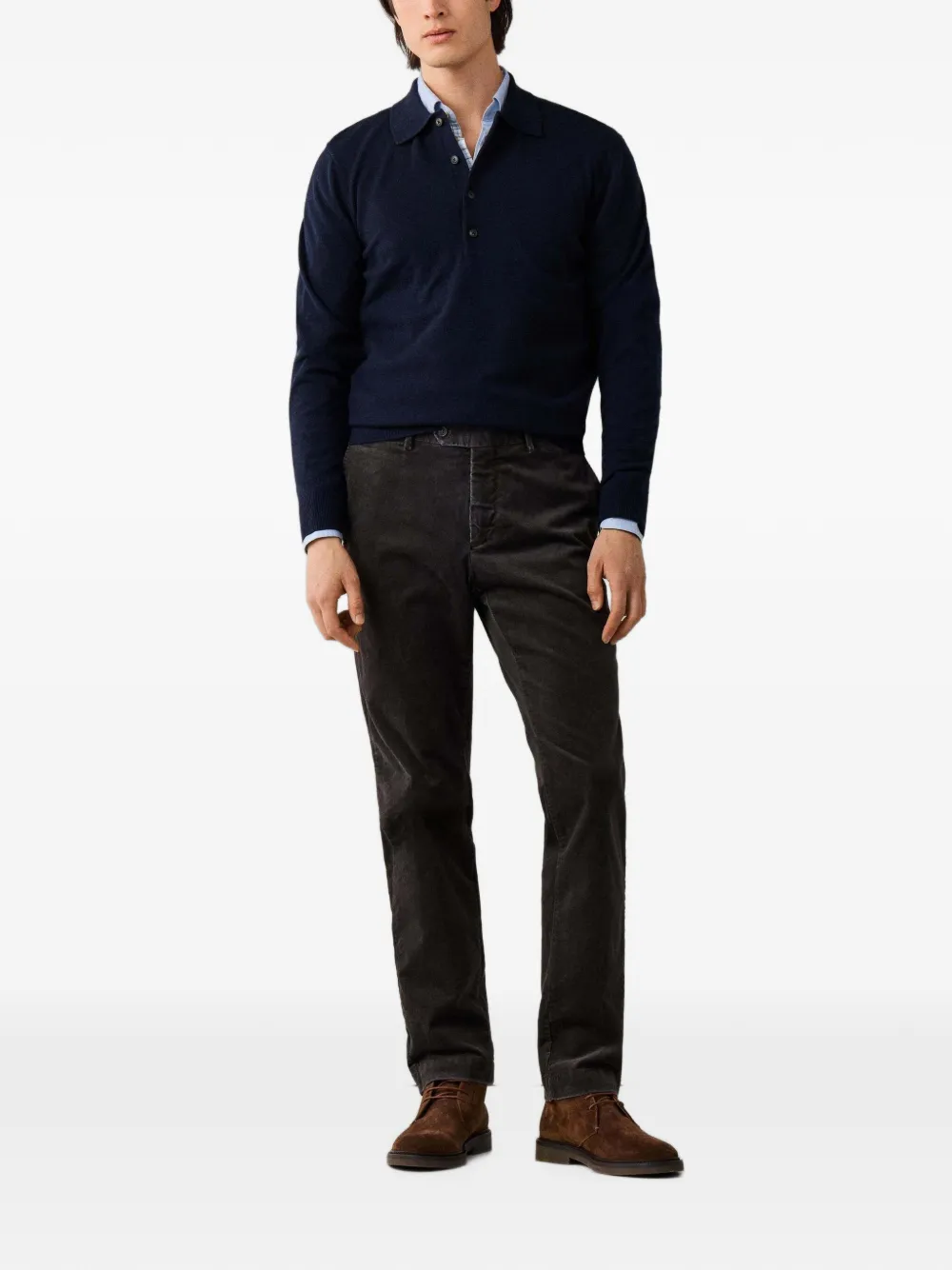 Hackett London Gebreide polotrui Blauw