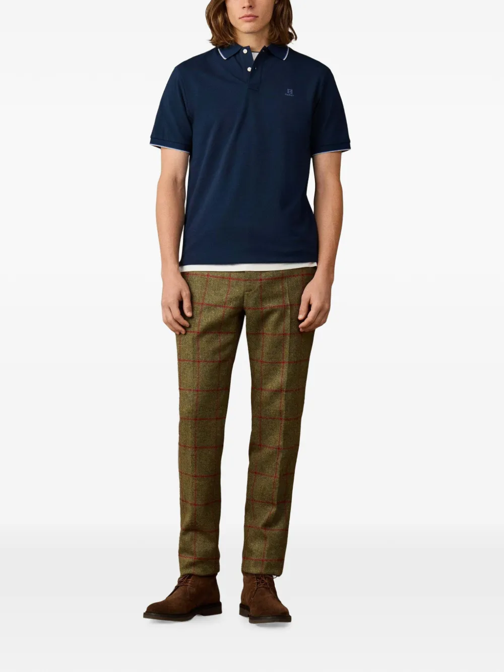 Hackett London Poloshirt met geborduurd logo Blauw