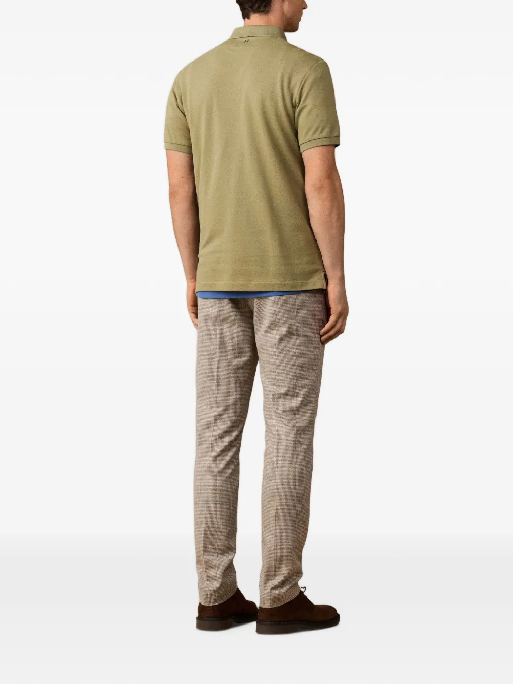 Hackett London Poloshirt met geribbelde afwerking Groen