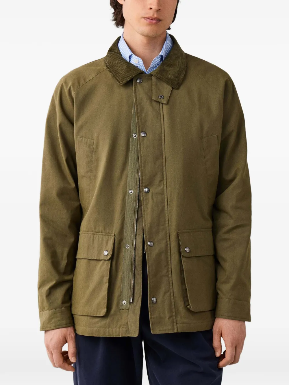 Hackett London corduroy-collar jacket