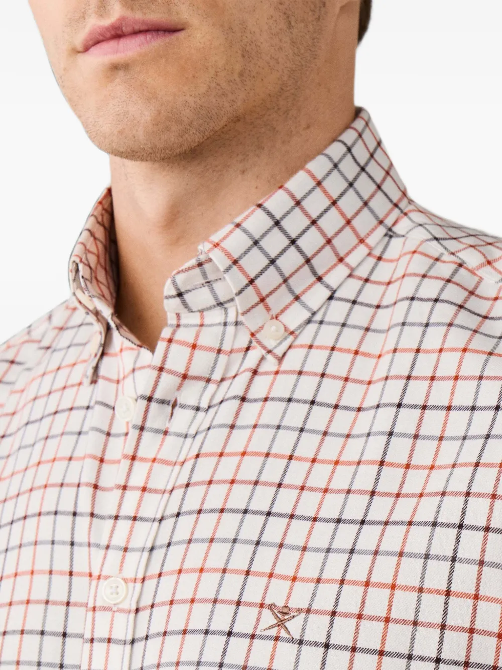 Hackett London Tattersall button-down overhemd Beige