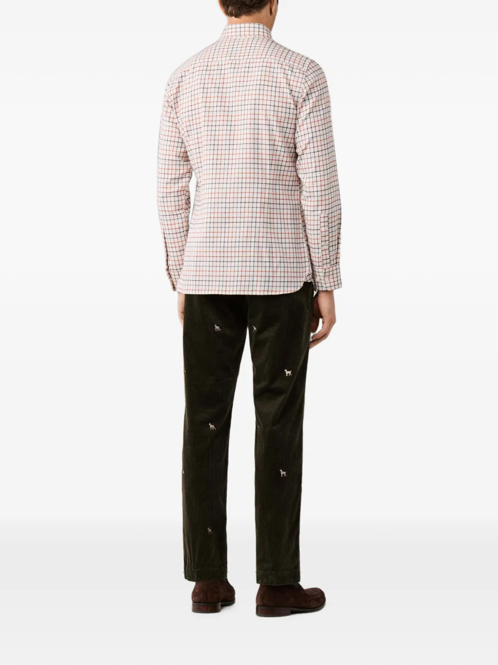 Hackett London Tattersall button-down overhemd Beige