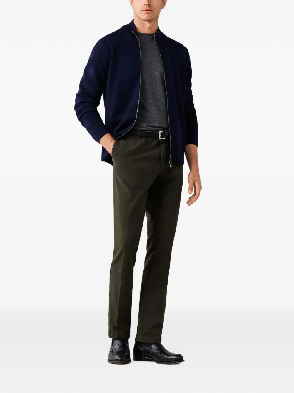Hackett London Kensington Devon broek met textuur Groen