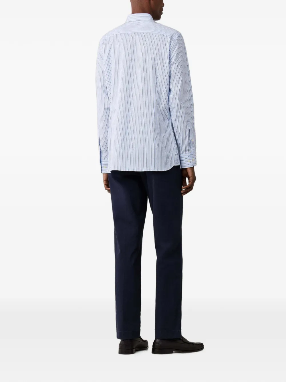Hackett London Gestreept katoenen overhemd Blauw