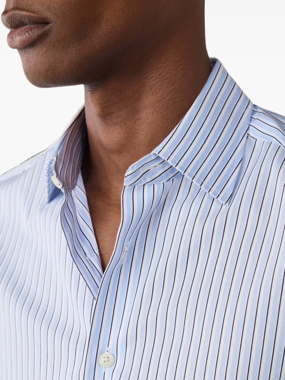 Hackett London Gestreept katoenen overhemd Blauw