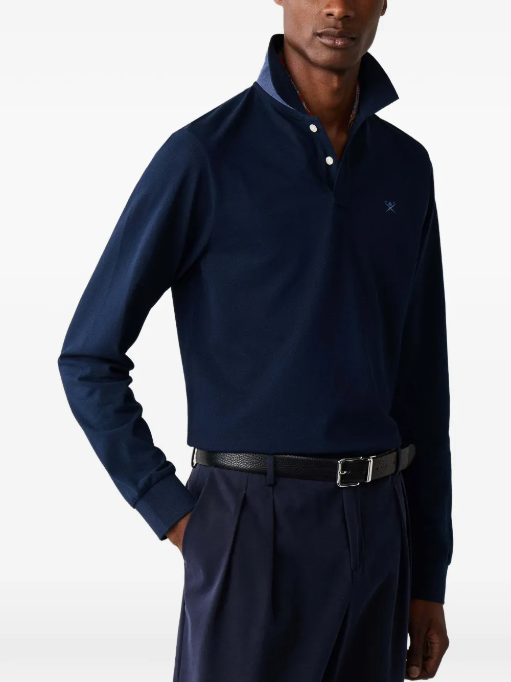 Hackett London Poloshirt met lange mouwen Blauw