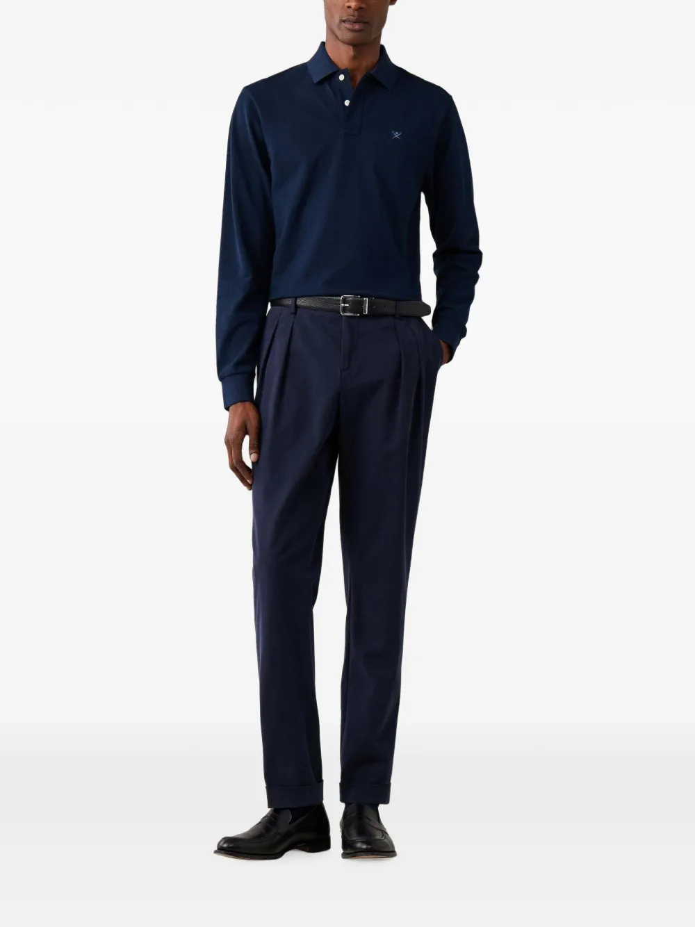 Hackett London Poloshirt met lange mouwen Blauw