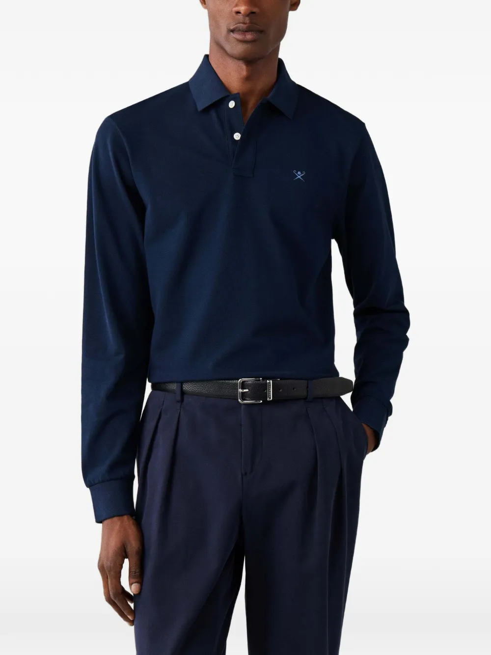 Hackett London Poloshirt met lange mouwen Blauw