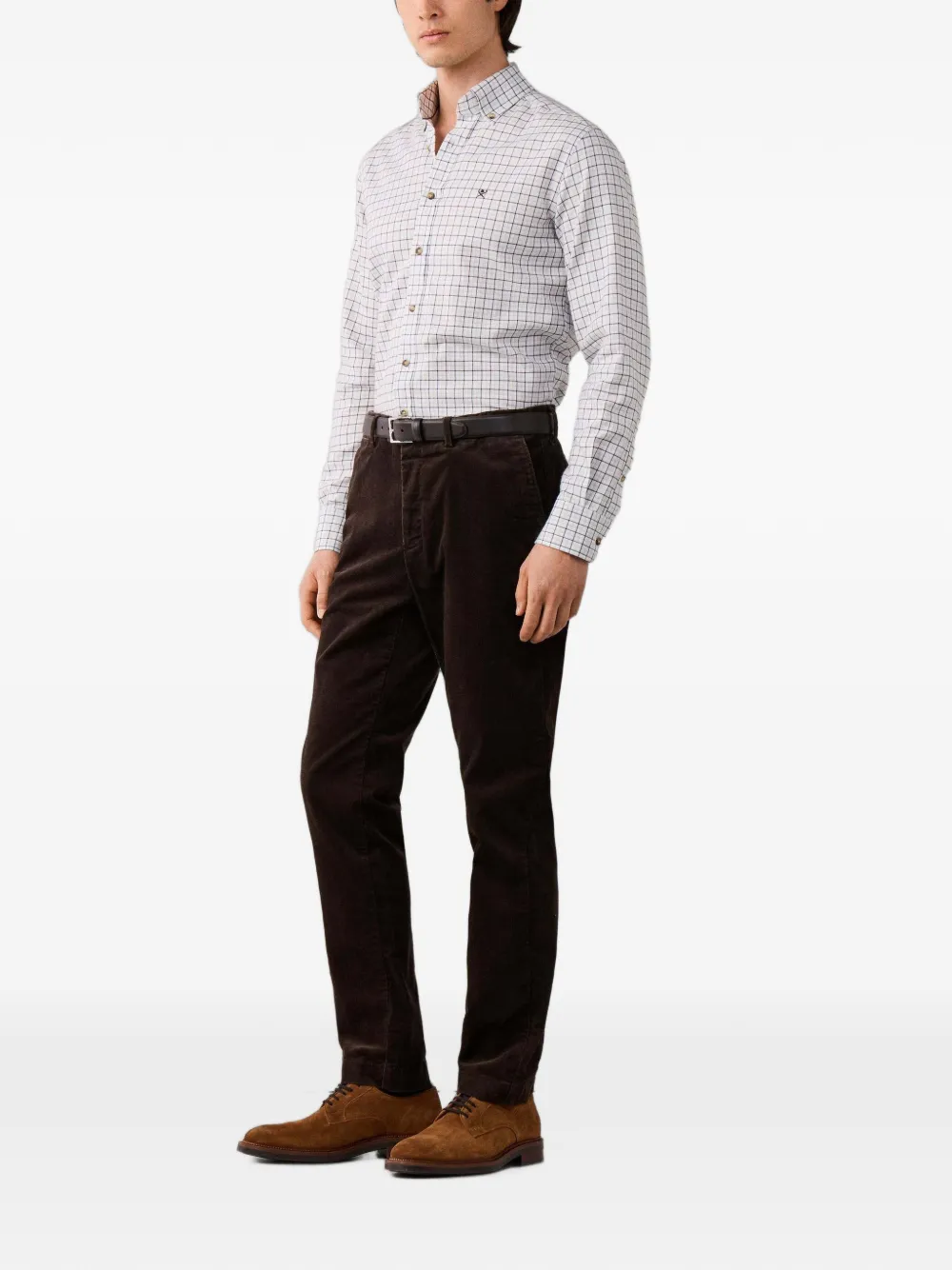 Hackett London Kensington ribfluwelen chino Bruin
