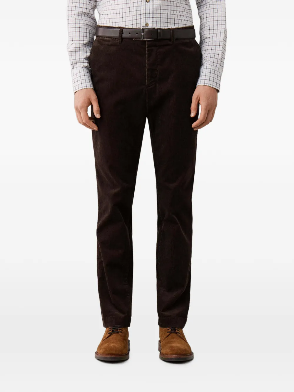 Hackett London Kensington ribfluwelen chino Bruin