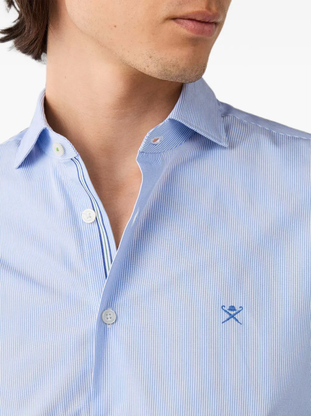 Hackett London Gestreept overhemd Blauw