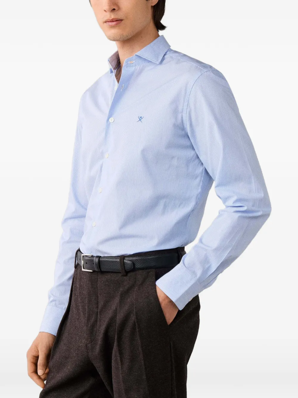Hackett London Gestreept overhemd Blauw