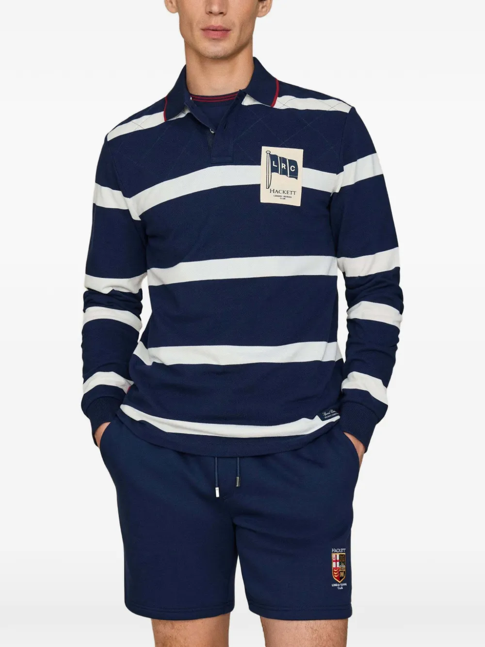 Hackett London Gestreiftes Poloshirt - Blau