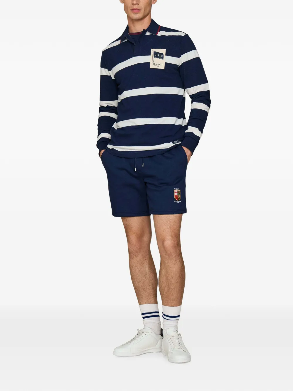 Hackett London Gestreept poloshirt Blauw