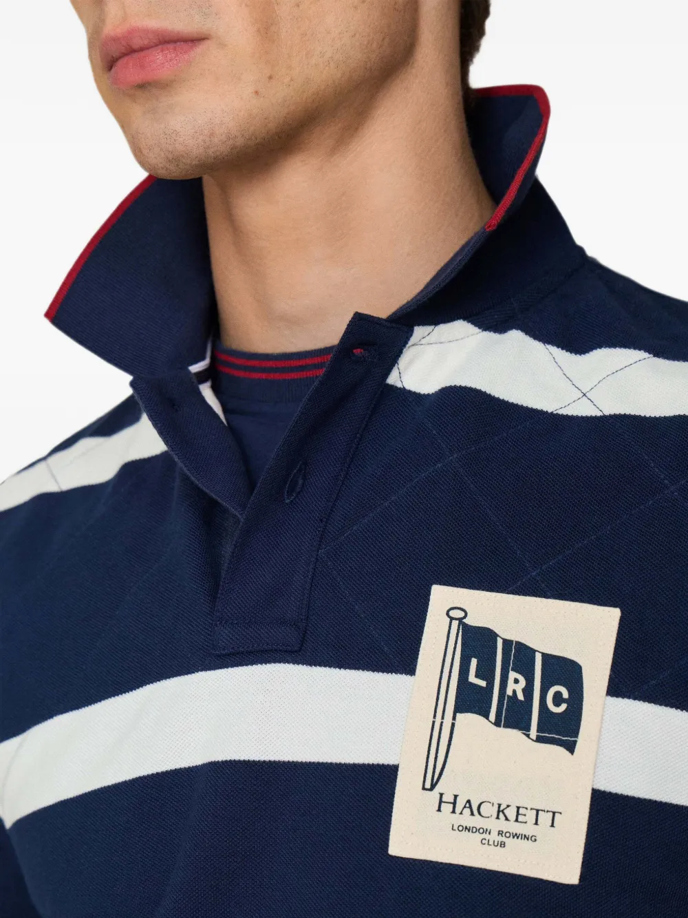 Hackett London Gestreept poloshirt Blauw