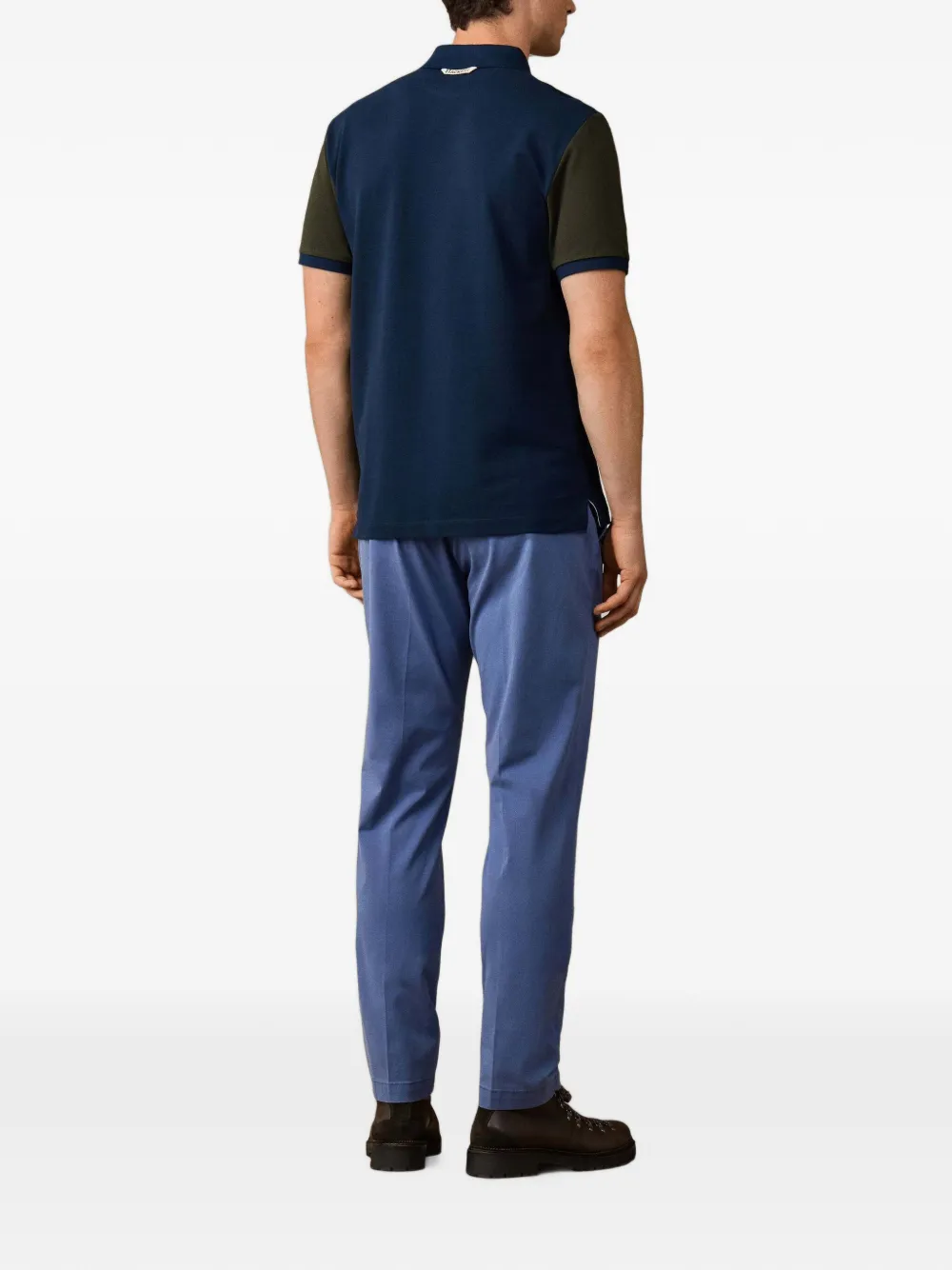 Hackett London Union Jack poloshirt met colourblocking Blauw
