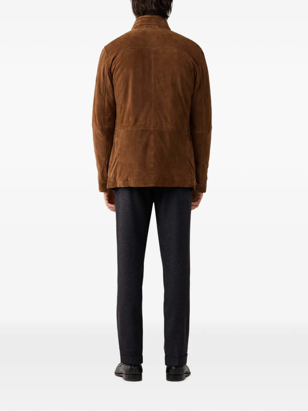 Hackett London Leren jack Bruin