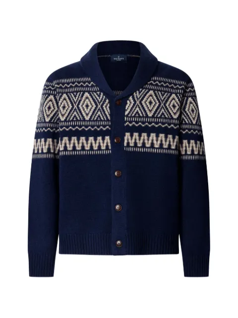 Hackett London Fair Isle shawl-collar cardigan
