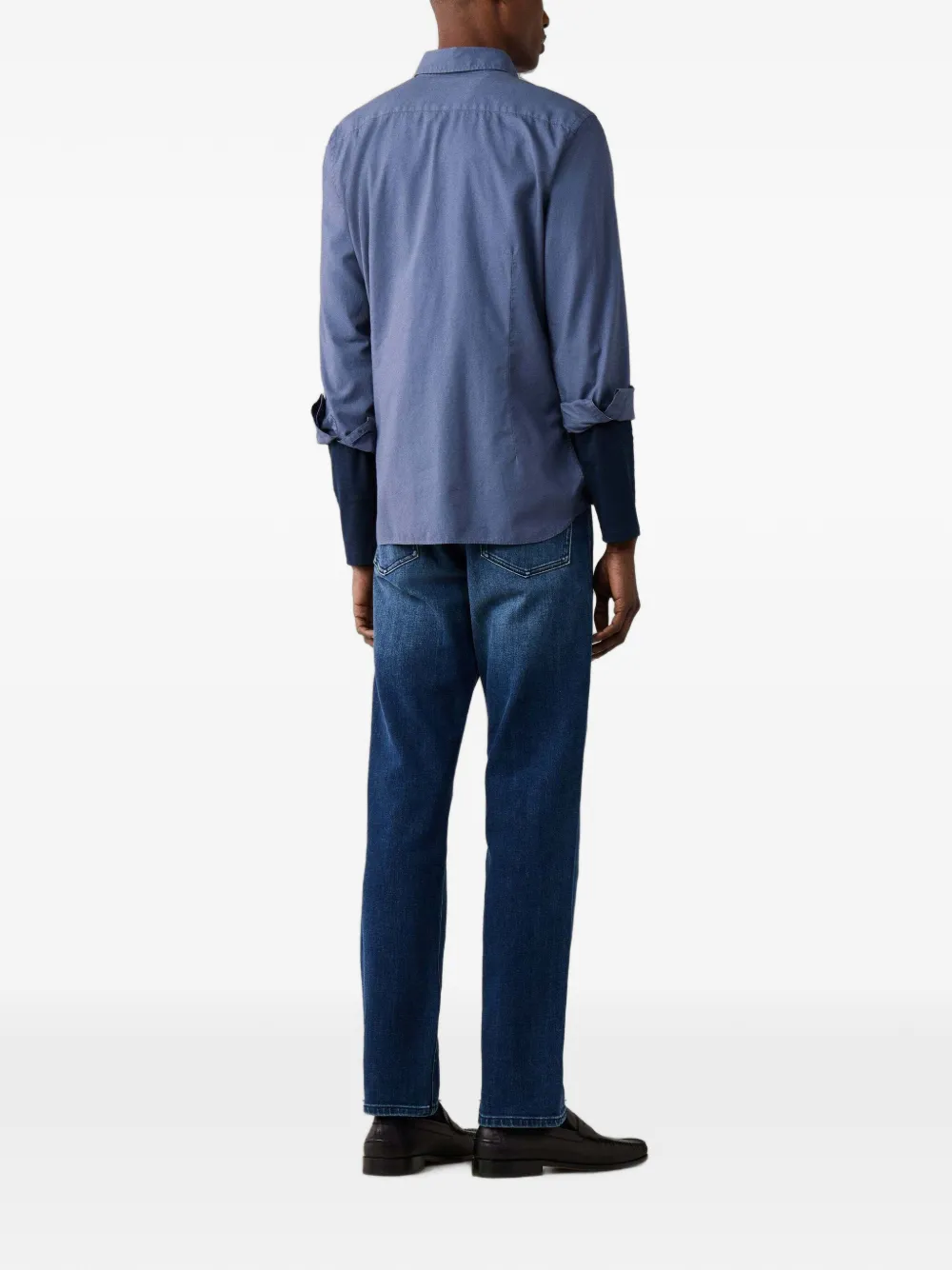 Hackett London Overhemd met geborduurd logo Blauw