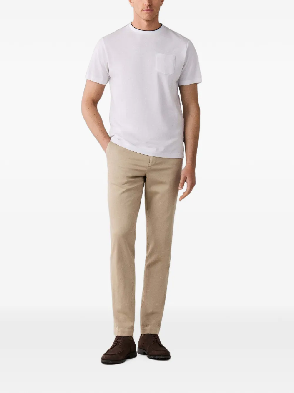 Hackett London Gemerceriseerd piqué-katoenen T-shirt Wit