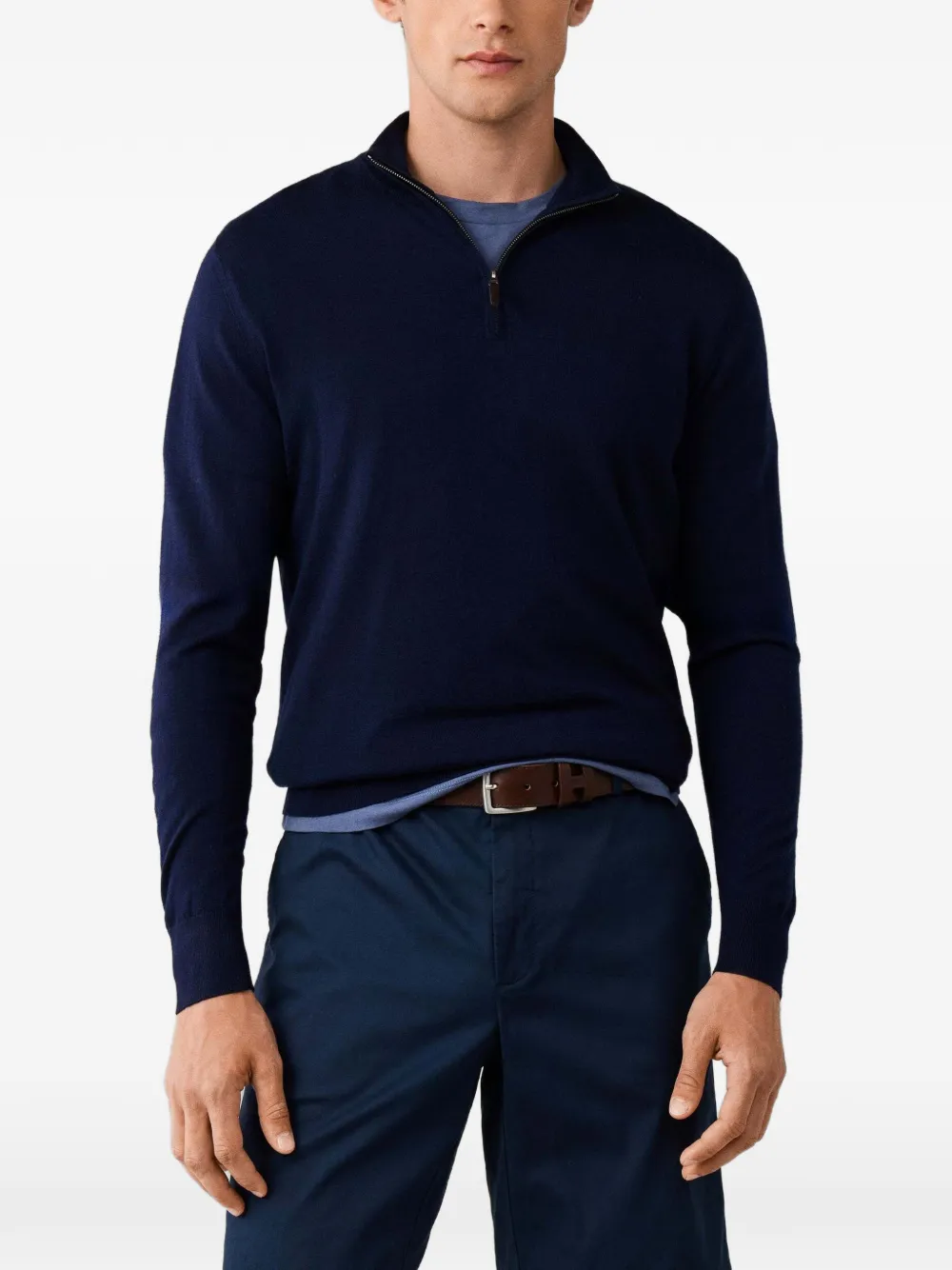 Hackett London Trui met rits Blauw