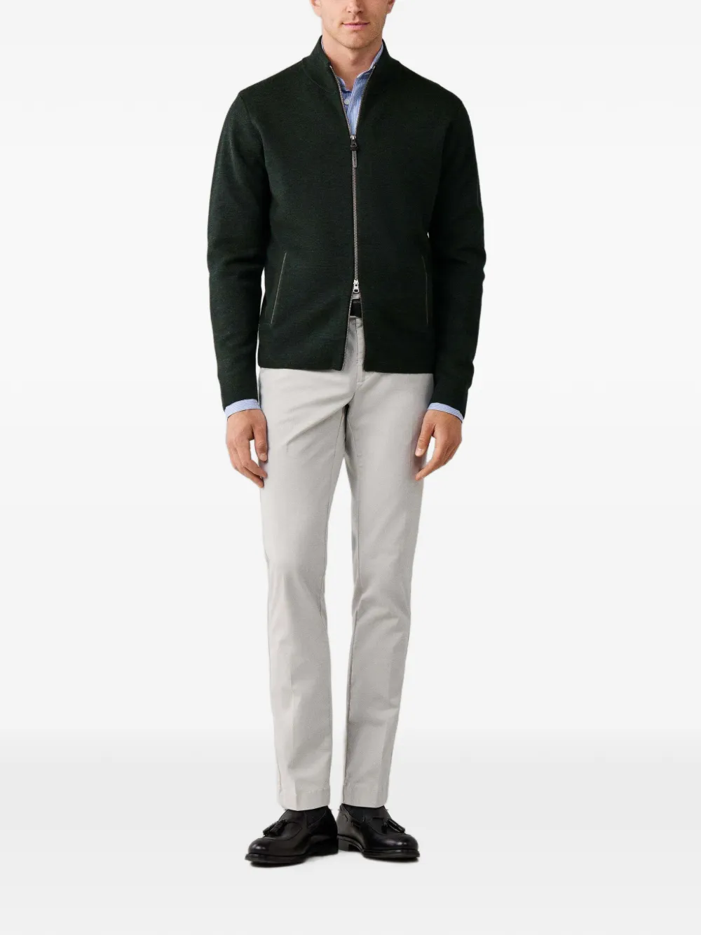 Hackett London Milano gebreid vest van merinowol Groen