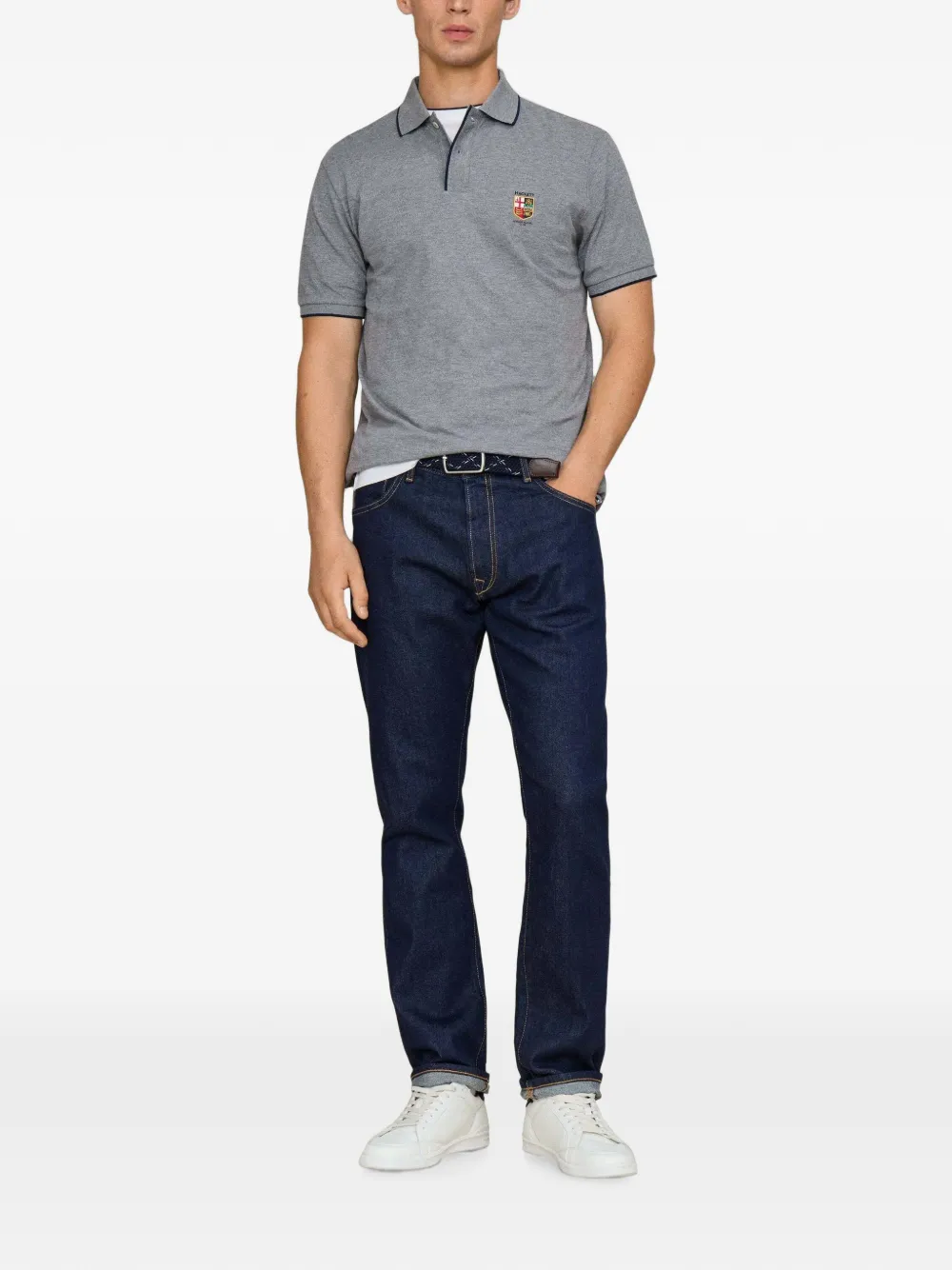 Hackett London Heritage LRC poloshirt met borduurwerk Grijs