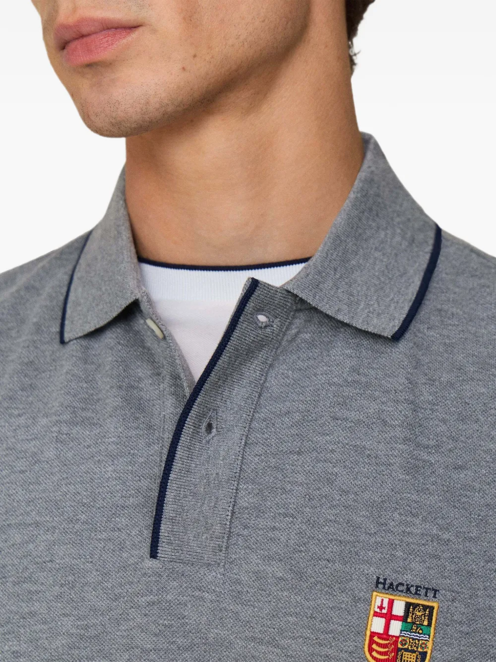 Hackett London Heritage LRC poloshirt met borduurwerk Grijs