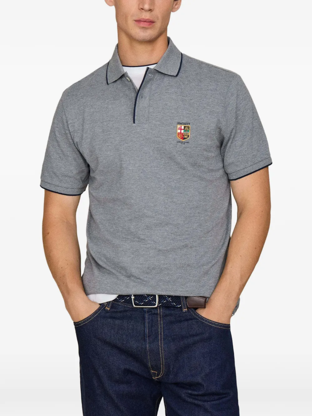 Hackett London Heritage LRC poloshirt met borduurwerk Grijs