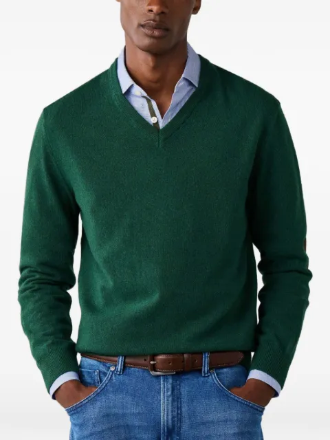 Hackett London elbow-patch V-neck sweater