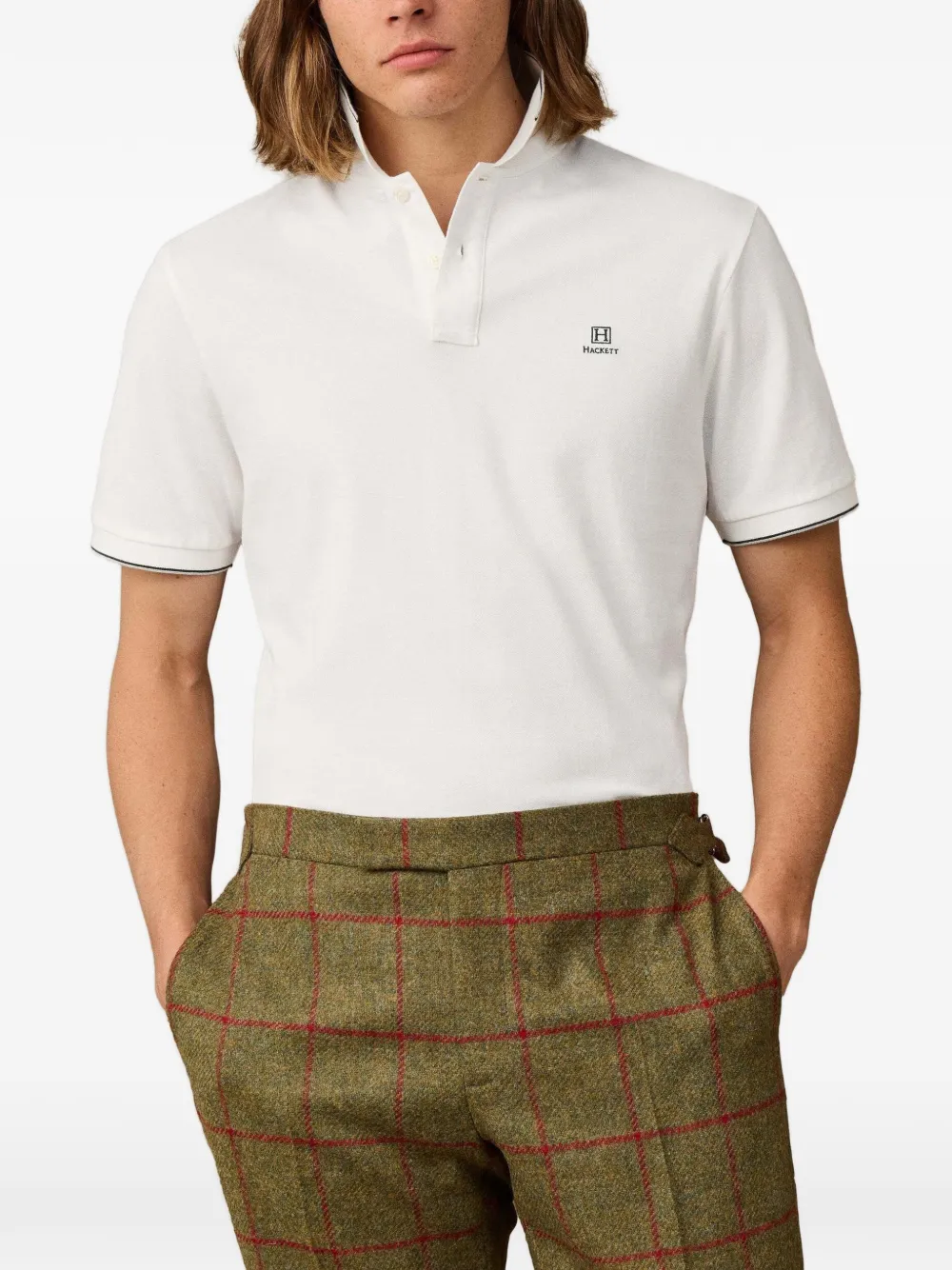 Hackett London Heritage H poloshirt met afwerking Wit