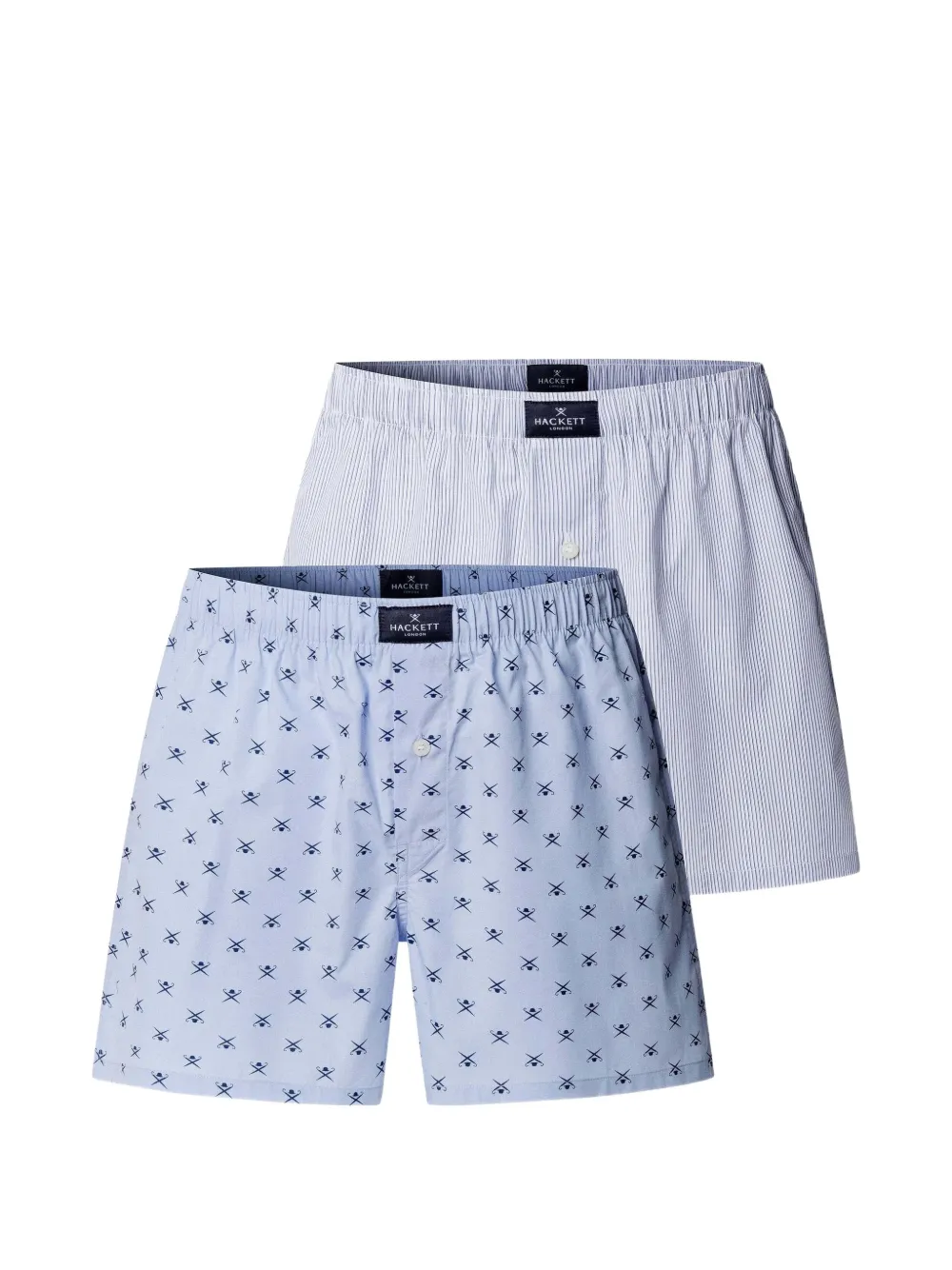 Hackett London Boxershorts mit Logo-Print (2er-Set) - Blau