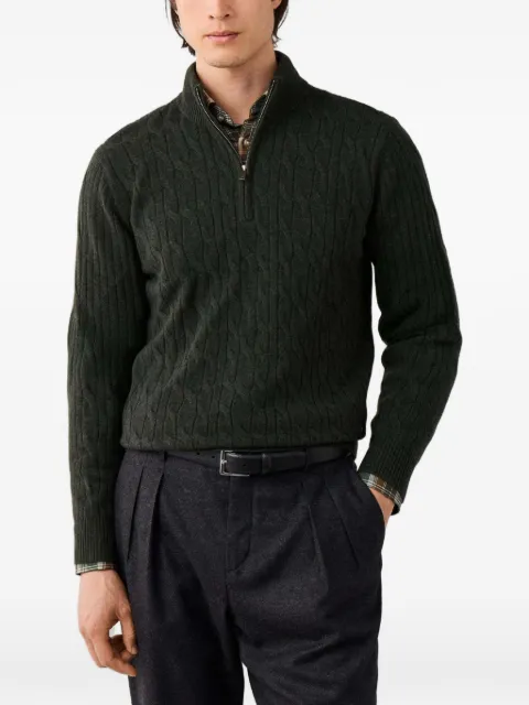 Hackett London suéter en tejido de ochos y cuarto de cierre
