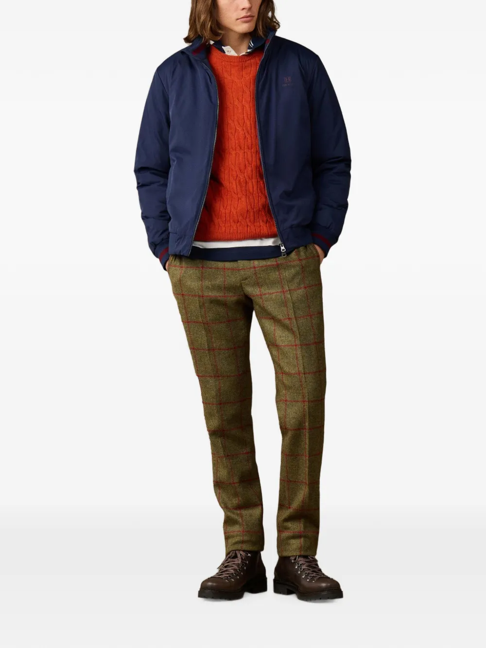 Hackett London Blouson jack met geborduurd logo Blauw